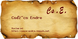 Csécs Endre névjegykártya